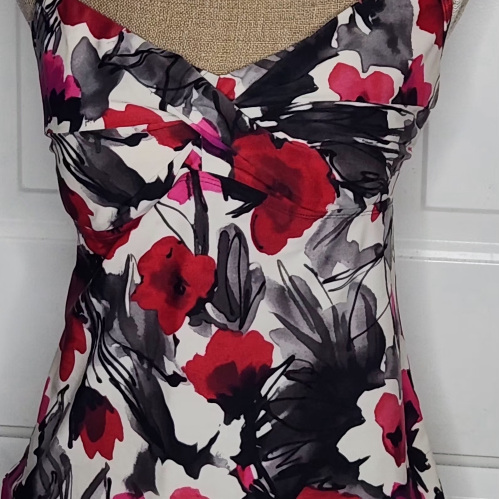 Simply SWBlack and White Asymmetrical Ruched Camisole